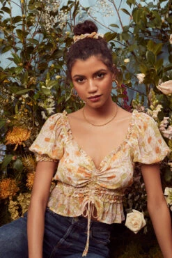 Jayla Floral Puff Sleeve Top -Astr The Label Shop 210406 ASTR CECILIA 0077