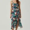 Gaia Floral Midi Dress -Astr The Label Shop ACDR100133D GREENREDFLORAL 2