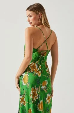 Gaia Floral Burnout Midi Dress 18 Gaia Floral Burnout Midi Dress -Astr The Label Shop ACDR100133F GREENPINKFLORAL 5