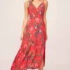Catya Floral Midi Dress 1 Catya Floral Midi Dress -Astr The Label Shop ACDR100150B RED OLIVE FLORAL 1AAA