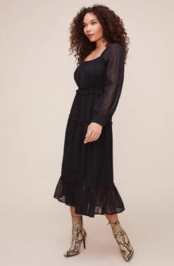 Padma Dress -Astr The Label Shop ACDR100324EMBO BLACK 2