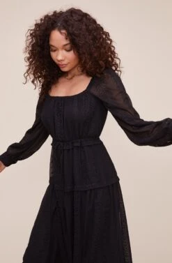 Padma Dress -Astr The Label Shop ACDR100324EMBO BLACK 3