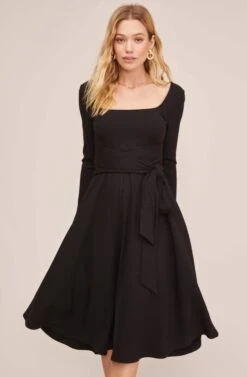 Sinclair Midi Dress -Astr The Label Shop ACDR100361 BLACK 3