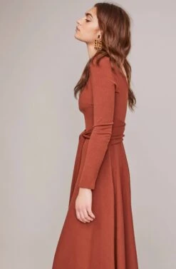 Sinclair Midi Dress -Astr The Label Shop ACDR100361 WARM NUTMEG 2A