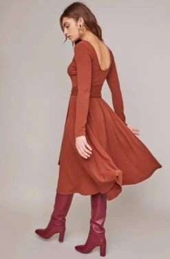 Sinclair Midi Dress -Astr The Label Shop ACDR100361 WARM NUTMEG 4A