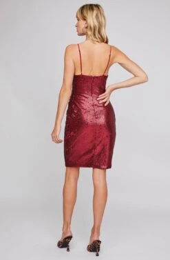 Yours Truly Metallic Mini Dress -Astr The Label Shop ACDR100374 MARASCHINO RED 3