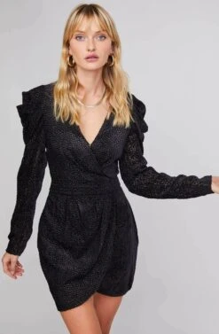 Stroke Of Midnight Wrap Dress 11 Stroke Of Midnight Wrap Dress -Astr The Label Shop ACDR100401 STARRY NIGHT 2A