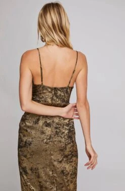 Alchemy Midi Dress -Astr The Label Shop ACDR100416 BRUSHED GOLD 4