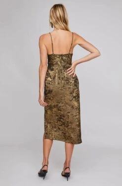 Alchemy Midi Dress -Astr The Label Shop ACDR100416 BRUSHED GOLD 5