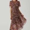 Mirella Floral Midi Dress -Astr The Label Shop ACDR100436DS ORANGEPURPLEFLORAL 2