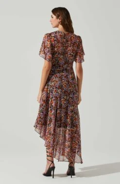 Mirella Floral Midi Dress 19 Mirella Floral Midi Dress -Astr The Label Shop ACDR100436DS ORANGEPURPLEFLORAL 6
