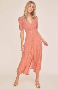 Cher Sketch Midi Dress -Astr The Label Shop ACDR100481 CLAY BALLET SKETCH 1A