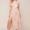 Monarch Floral Jacquard Midi Dress 2 Monarch Floral Jacquard Midi Dress -Astr The Label Shop ACDR100482 BLUSH FLORAL JACQUARD 2