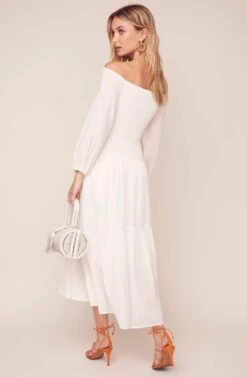 Utopia Off Shoulder Midi Dress -Astr The Label Shop ACDR100492 OFF WHITE 3