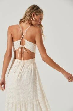 Frolic Cutout Front Slit Midi Dress -Astr The Label Shop ACDR100504E CREAM 6