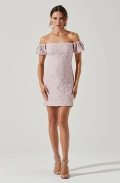 Raina Jacquard Off Shoulder Mini Dress