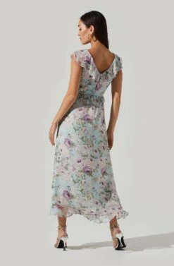 Tempest Floral Ruffle Midi Dress -Astr The Label Shop ACDR100578 IVORY LILACFLORAL 5 d80211bf 1f4a 4f31 b505 c7f32598f59d