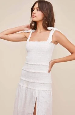 Tessa Smocked Eyelet Midi Dress 9 Tessa Smocked Eyelet Midi Dress -Astr The Label Shop ACDR100585 WHITE 3
