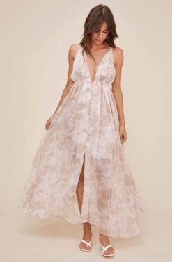 Amalfi Tie Dye Maxi Dress -Astr The Label Shop ACDR100590 SAGE MAUVE TIE DYE 1