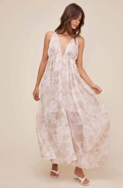 Amalfi Tie Dye Maxi Dress -Astr The Label Shop ACDR100590 SAGE MAUVE TIE DYE 3