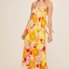 Charisma Floral Midi Dress -Astr The Label Shop ACDR100591 YELLOW ORANGE TROPICAL FLORAL 1