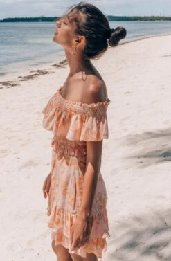 Riviera Floral Off Shoulder Dress