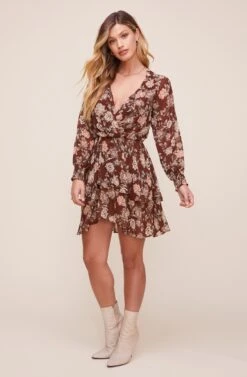 Scarlet Floral Dress 10 Scarlet Floral Dress -Astr The Label Shop ACDR100646 CINNAMON MULTI FLORAL 1