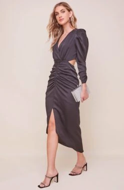 Jayla Ruched Cutout Dress 6 Jayla Ruched Cutout Dress -Astr The Label Shop ACDR100768S BLACK 2