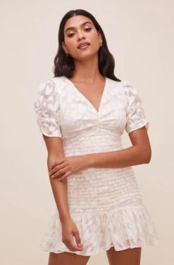 Erina Ruched Mini Dress -Astr The Label Shop ACDR100788 CREAM 2