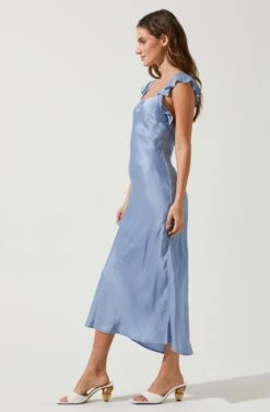 Rina Ruffle Strap Midi Dress -Astr The Label Shop ACDR100904 PERIWINKLE 1