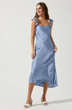 Rina Ruffle Strap Midi Dress -Astr The Label Shop ACDR100904 PERIWINKLE 2