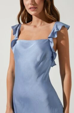 Rina Ruffle Strap Midi Dress -Astr The Label Shop ACDR100904 PERIWINKLE 3