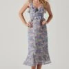 Wildflower Ruffle Cutout Midi Dress 2 Wildflower Ruffle Cutout Midi Dress -Astr The Label Shop ACDR100906 PURPLEBLUEFLORAL 2
