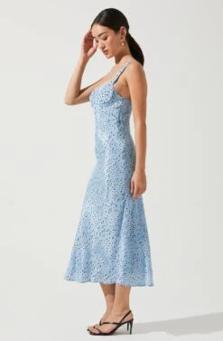 Halle Bustier Slip Midi Dress -Astr The Label Shop ACDR100909 BLUEFLORAL 3