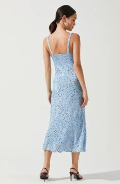 Halle Bustier Slip Midi Dress -Astr The Label Shop ACDR100909 BLUEFLORAL 4