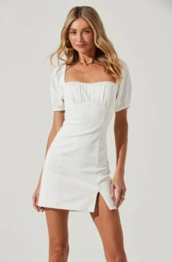 Wendy Square Neck Puff Sleeve Mini Dress 27 Wendy Square Neck Puff Sleeve Mini Dress -Astr The Label Shop ACDR100952C WHITE 4 37ac2aa1 3bcb 4ae2 9f17 baee1e56604b