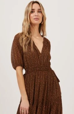 Garden State Tiered Floral Midi Dress -Astr The Label Shop ACDR100967 BLACK RUSTDITSY 3