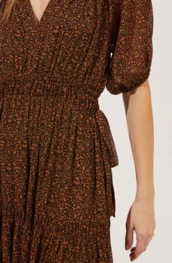 Garden State Tiered Floral Midi Dress -Astr The Label Shop ACDR100967 BLACK RUSTDITSY 5