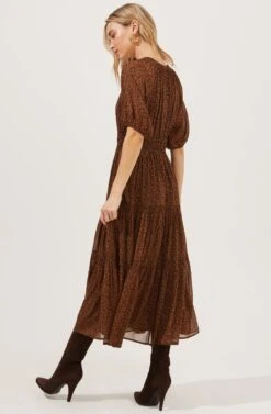 Garden State Tiered Floral Midi Dress -Astr The Label Shop ACDR100967 BLACK RUSTDITSY 6