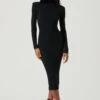Abilene Long Sleeve Turtleneck Midi Sweater Dress -Astr The Label Shop ACDR100970 BLACK 1555 c2a34d21 6ec7 41e1 90b2 284b1ff7c728