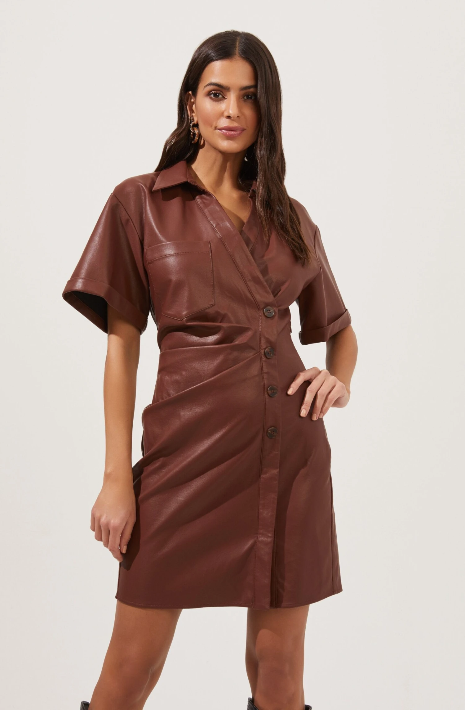 Terra Faux Leather Mini Dress 3 Terra Faux Leather Mini Dress