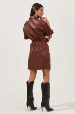 Terra Faux Leather Mini Dress 11 Terra Faux Leather Mini Dress -Astr The Label Shop ACDR100994 RUSTBROWN 5