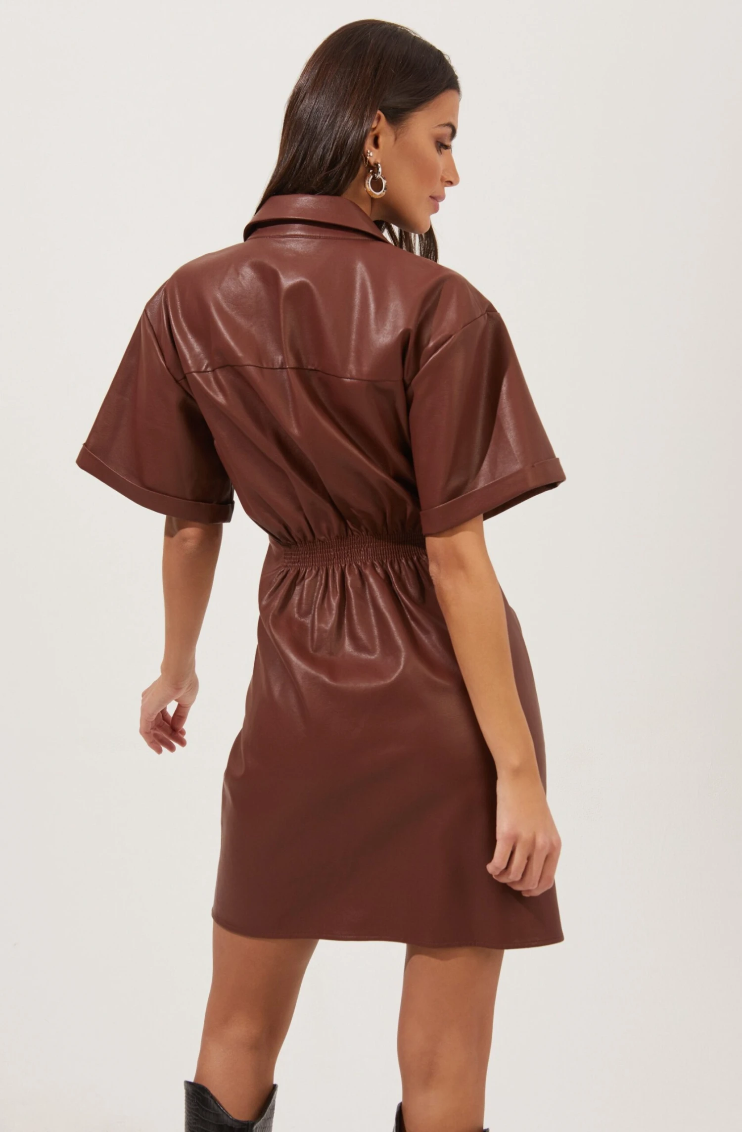 Terra Faux Leather Mini Dress 5 Terra Faux Leather Mini Dress - Image 3