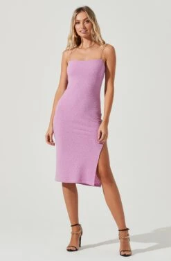 Dixon Square Neck Crinkle Midi Dress
