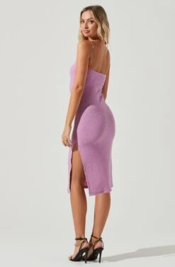 Dixon Square Neck Crinkle Midi Dress 17 Dixon Square Neck Crinkle Midi Dress -Astr The Label Shop ACDR101075 ELECTRICPINK 5