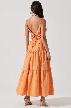 Cassie Cinched Tiered Maxi Dress -Astr The Label Shop ACDR101109 MELON 0866