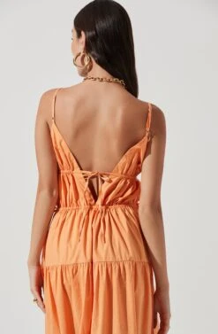 Cassie Cinched Tiered Maxi Dress -Astr The Label Shop ACDR101109 MELON 0870