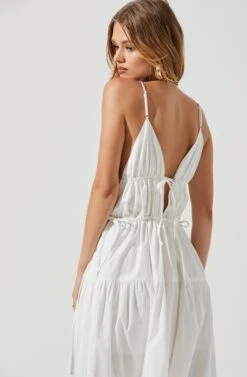 Cassie Cinched Tiered Maxi Dress -Astr The Label Shop ACDR101109 WHITE 0136