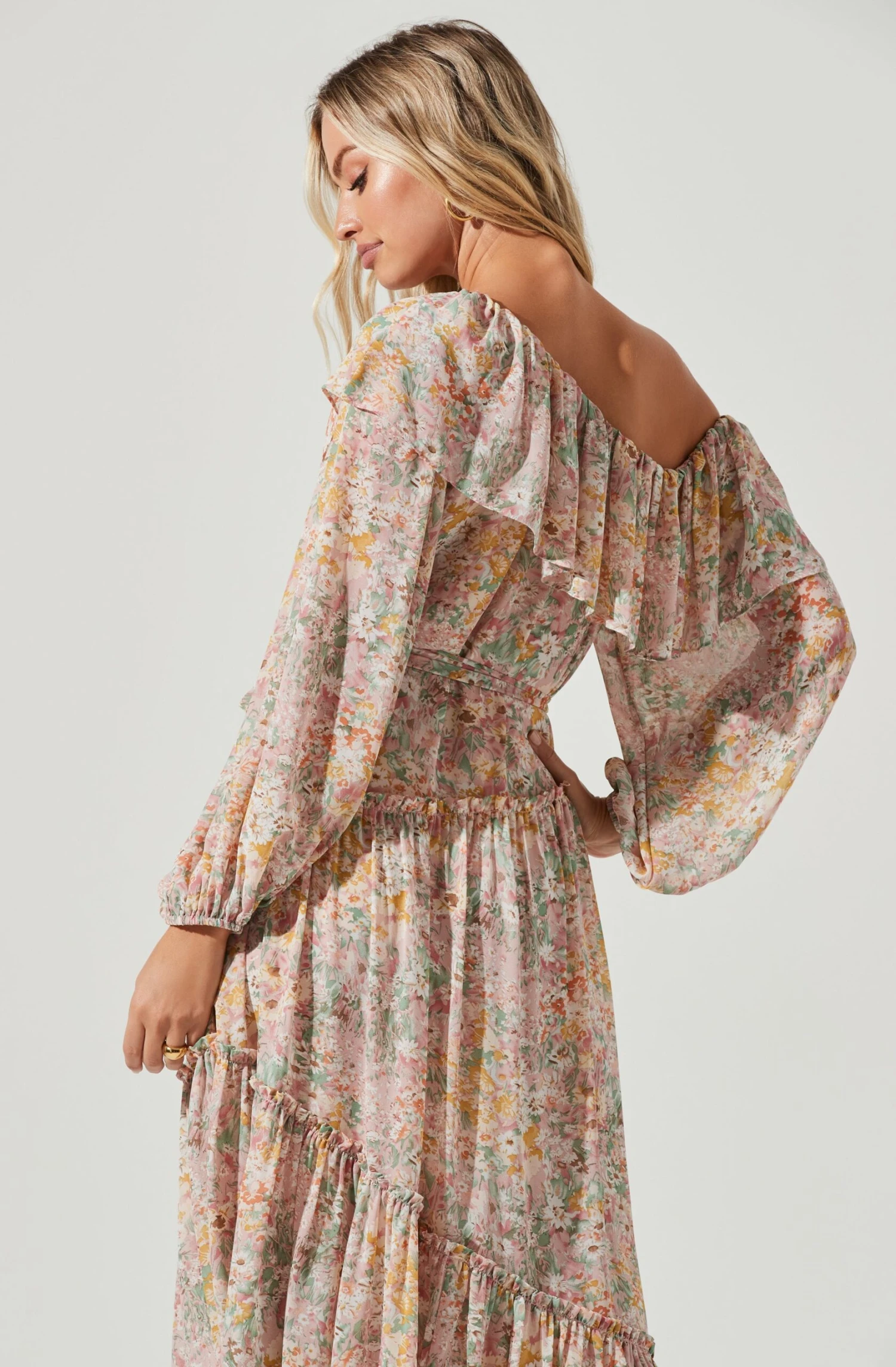 Kaylani Off Shoulder Ruffle Floral Maxi Dress 4 Kaylani Off Shoulder Ruffle Floral Maxi Dress - Image 2