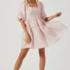 Principessa Bubble Sleeve Cutout Mini Dress -Astr The Label Shop ACDR101139 PINK 1